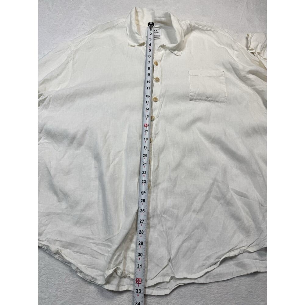 Vintage FLAX by Jeanne Engelhart Oversize Linen Shirt White Sz XL Long Sleeve - Picture 6 of 7